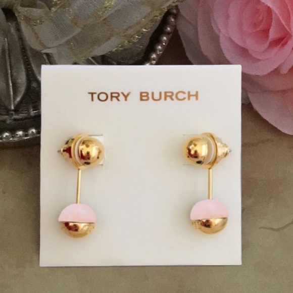 TORY BURCH •  Logo Bead Ear Jackets Earrings - Picture 5 of 5